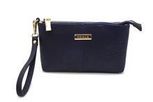 The Classic Wristlet - Navy - Magnetic Wristlet with removable handle