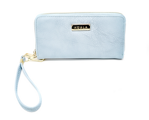 Baby Blues - Magnetic Zip Around Wallet with removable handle